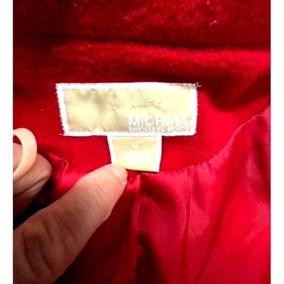 MICHAEL‎ Michael Kors 100% Red Wool Coat, Snap, Zipper, Size 14 Womens - Picture 7 of 16